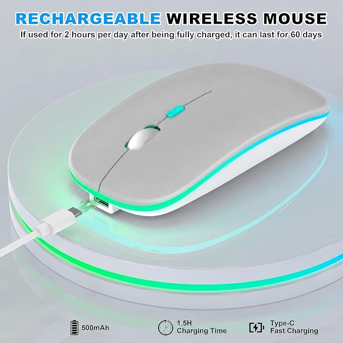 LED Wireless Mouse (Grey)