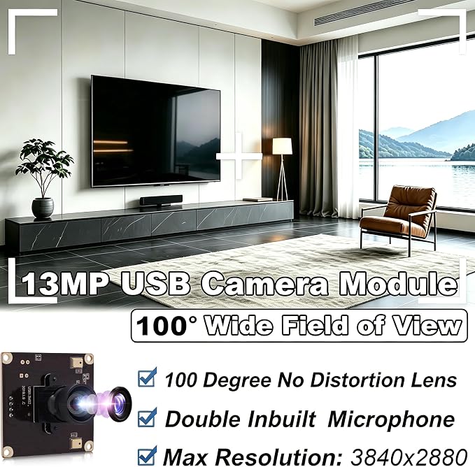 100 Degree No Distortion Lens(Embedded Module)