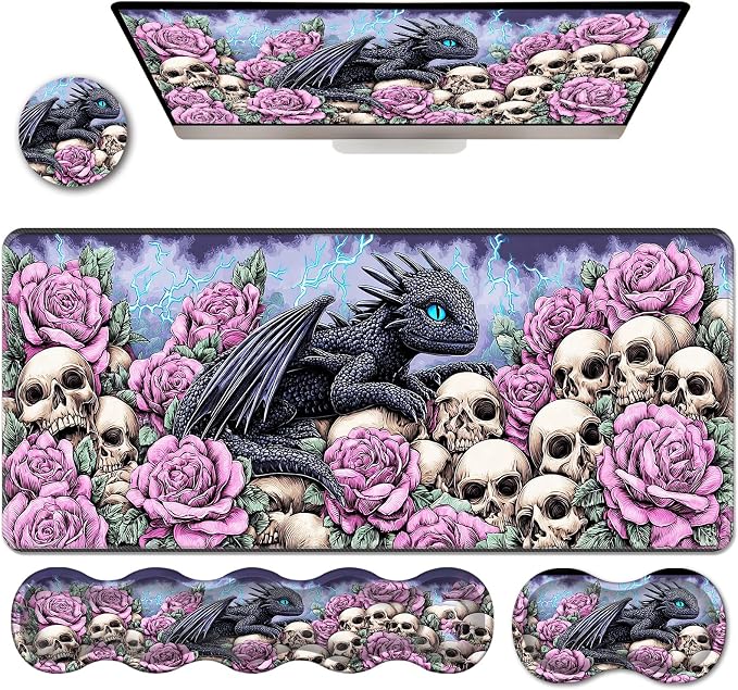 Dragon With Roses Skulls-2-30