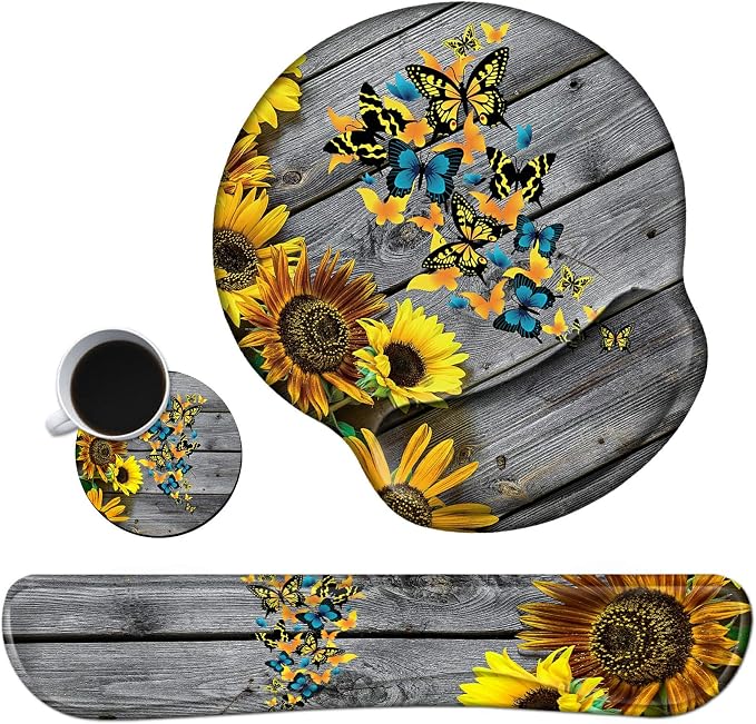 Yellow Sunflowers and Butterflies