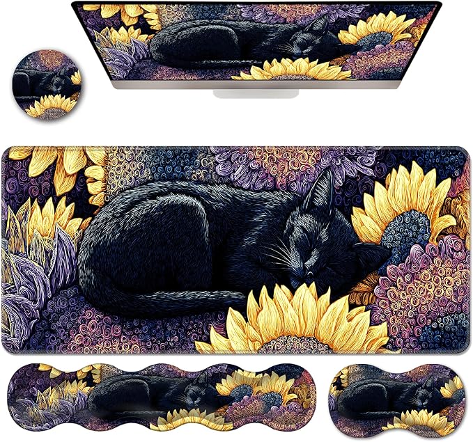Black Cat With Sunflowers-2-28