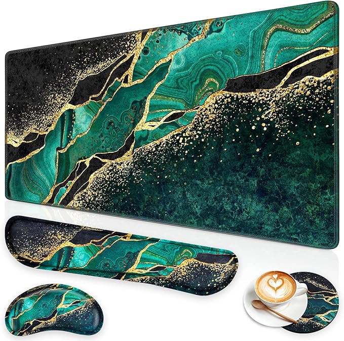 Dark Green Gold Marble