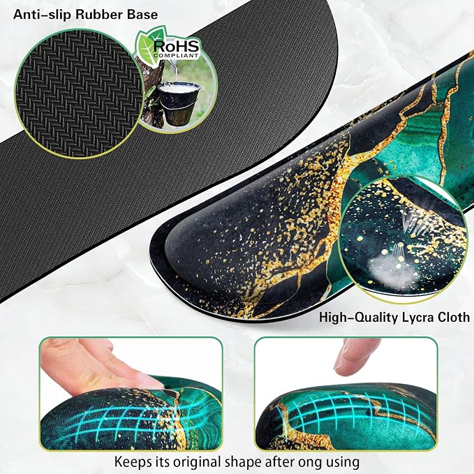 Dark Green Gold Marble